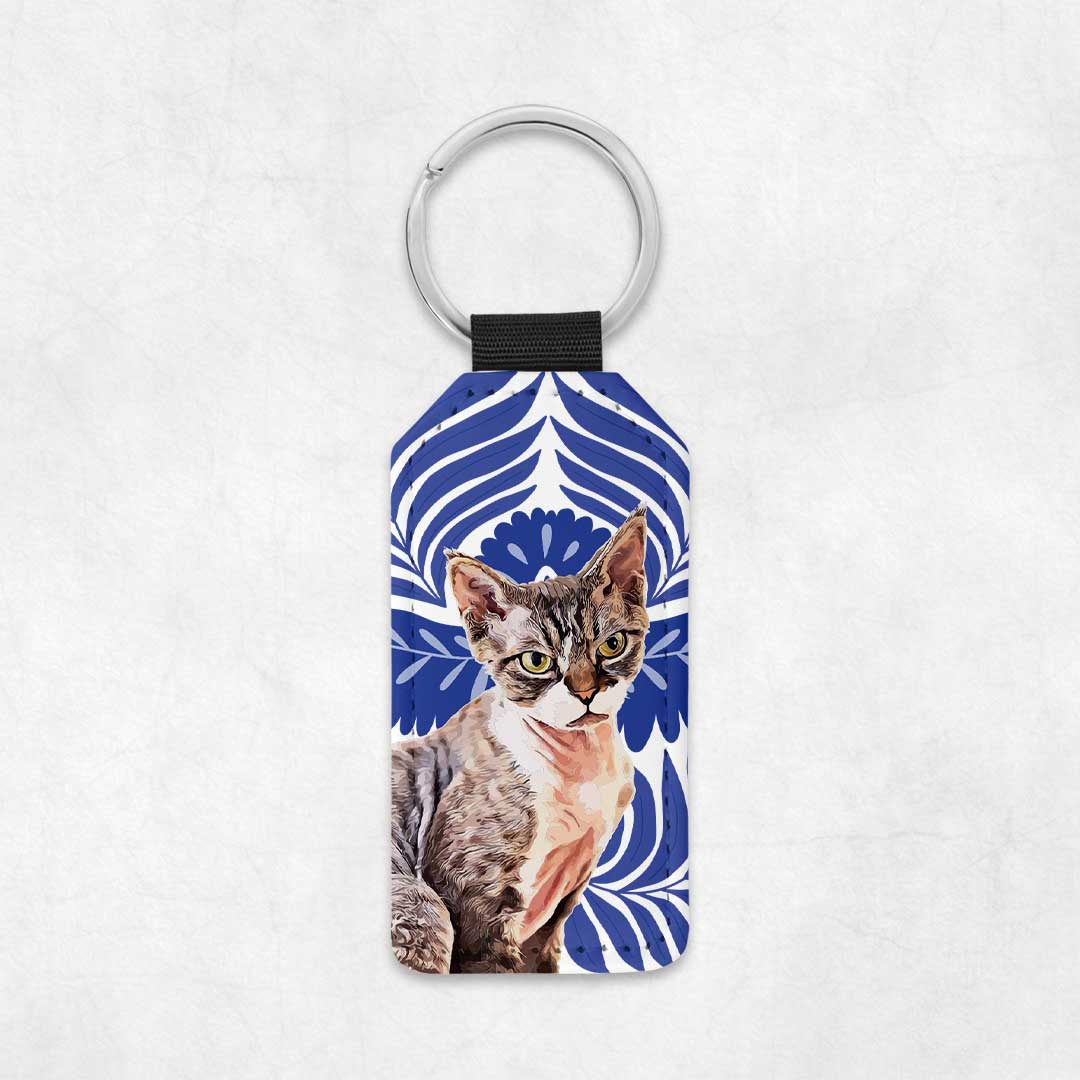 Porte-clés en similicuir personnalisé animaux – Blue Blue