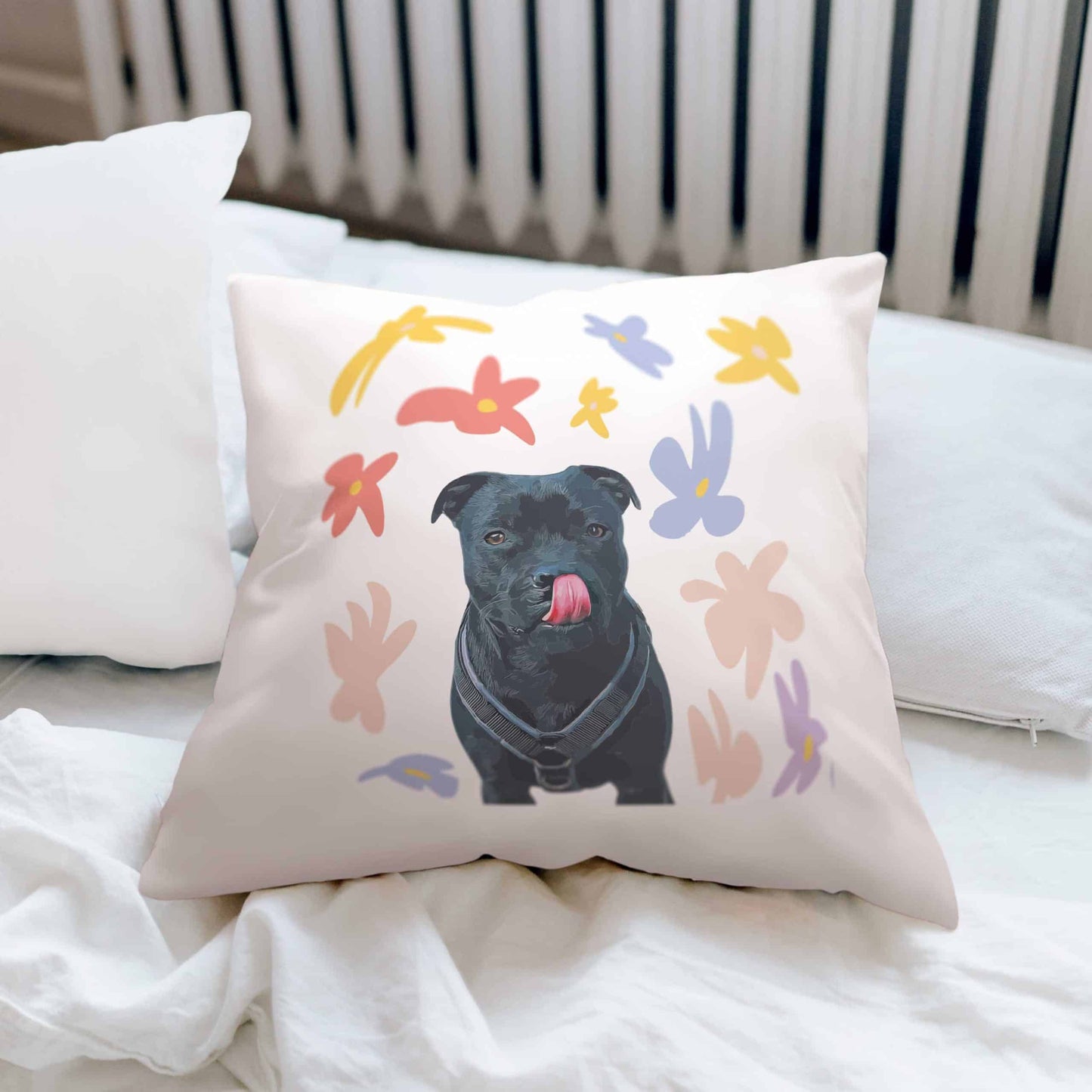 Coussin personnalisé animaux – Wavy Flowers
