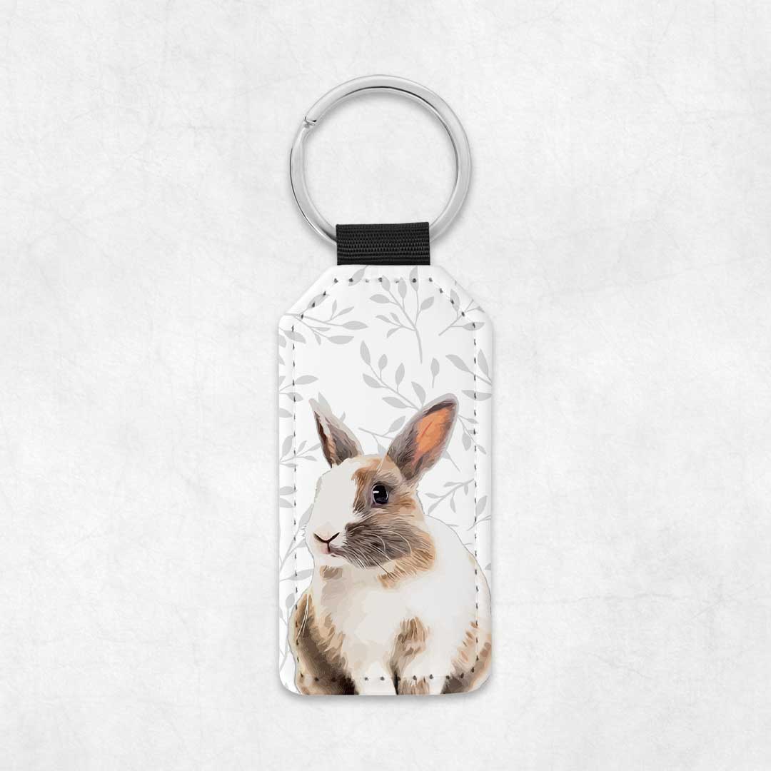 Porte-clés en similicuir personnalisé animaux – Cute