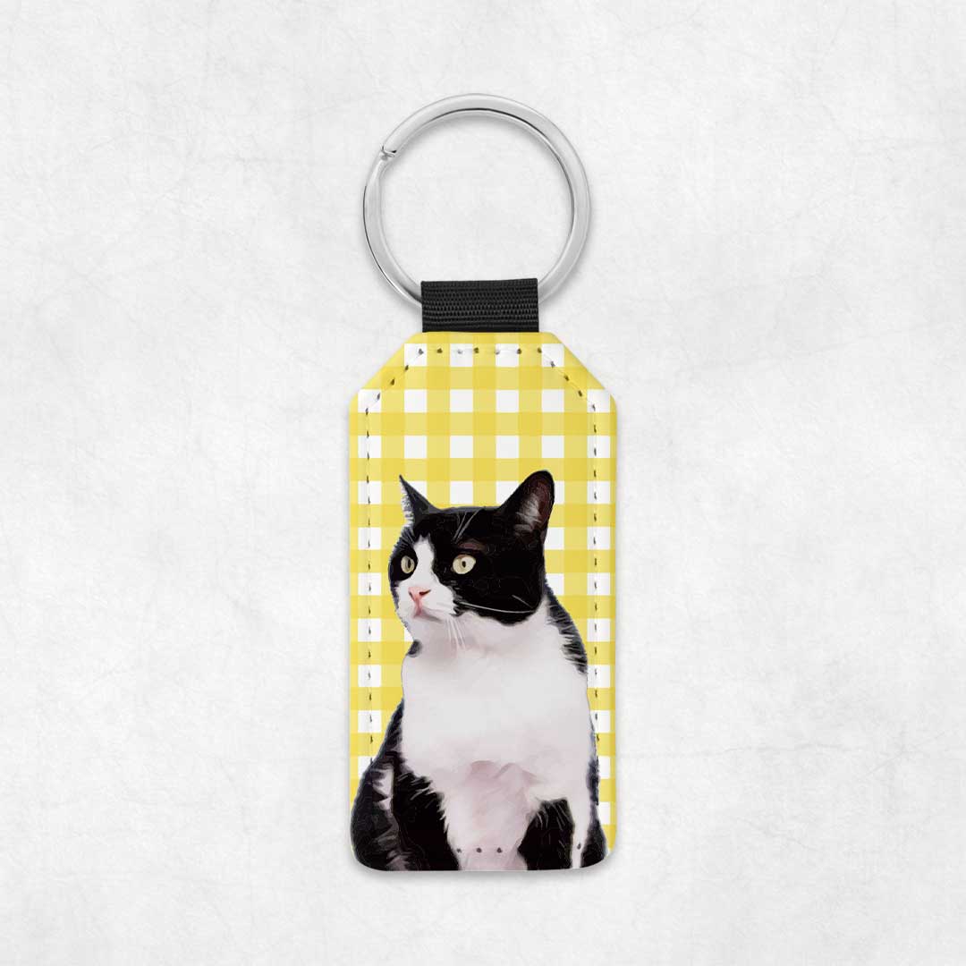 Porte-clés en similicuir personnalisé animaux – Flower Power