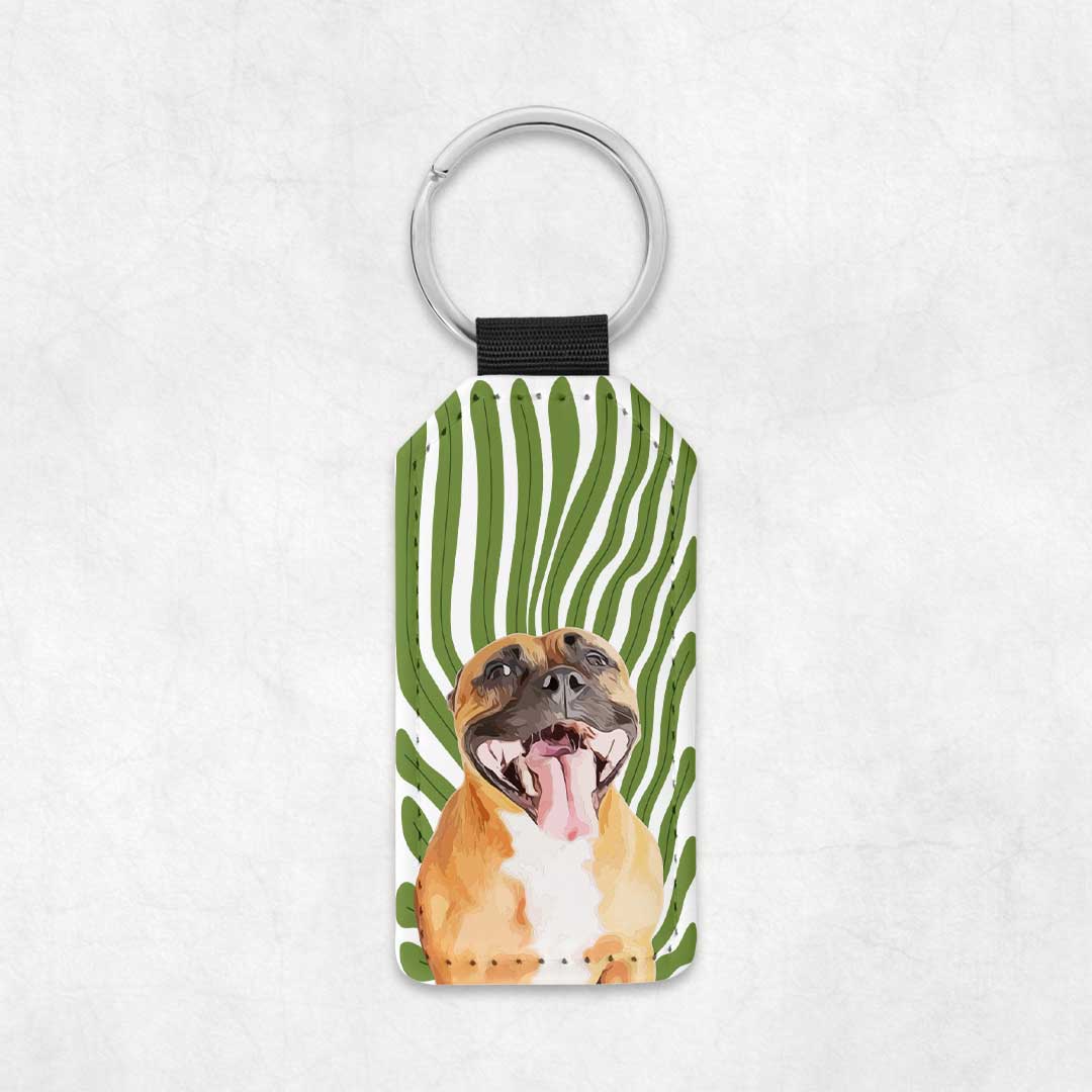 Porte-clés en similicuir personnalisé animaux – Leaf