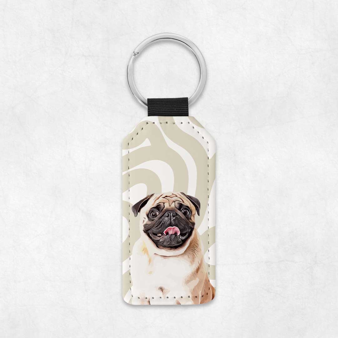 Porte-clés en similicuir personnalisé animaux – Wavy Nude