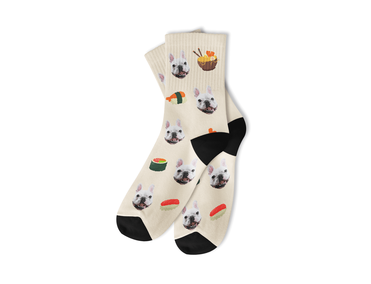 Chaussettes personnalisées animal - Ramen & Fish 🍣