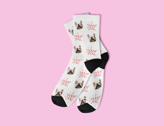 Chaussettes personnalisées animal - I Woof You