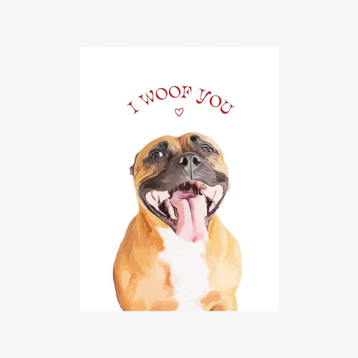 Portrait animal personnalisé - I Woof You