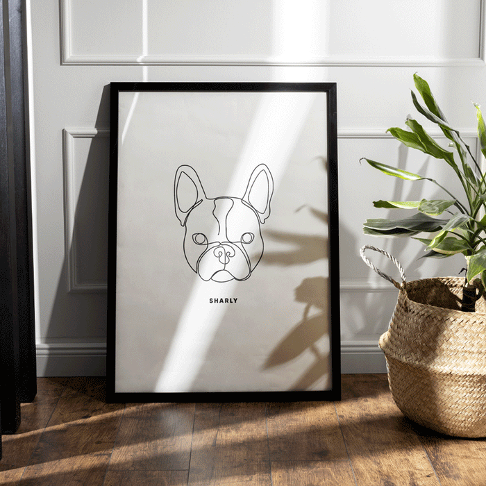 Portrait chien personnalisé - One line art