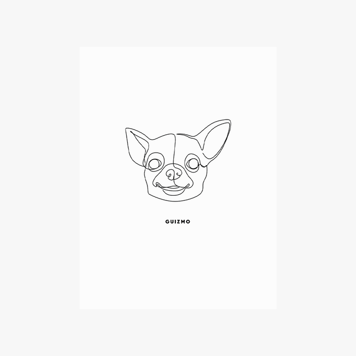 Portrait chien personnalisé - One line art